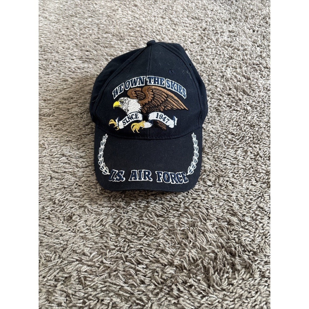 US Air Force Hat Cap We Own The Skies Since 1947 Eagle Crest Embroidery Baseball